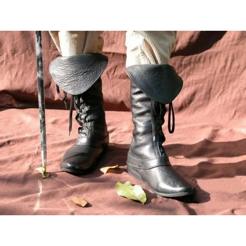 Мужские кожаные ботинки Cosplaydiy в средневековом стиле ботильоны среднего возраста