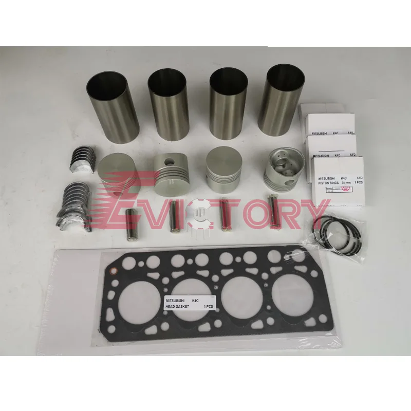 

For Mitsubishi K4C rebuild overhaul kit piston liner bearing head gasket