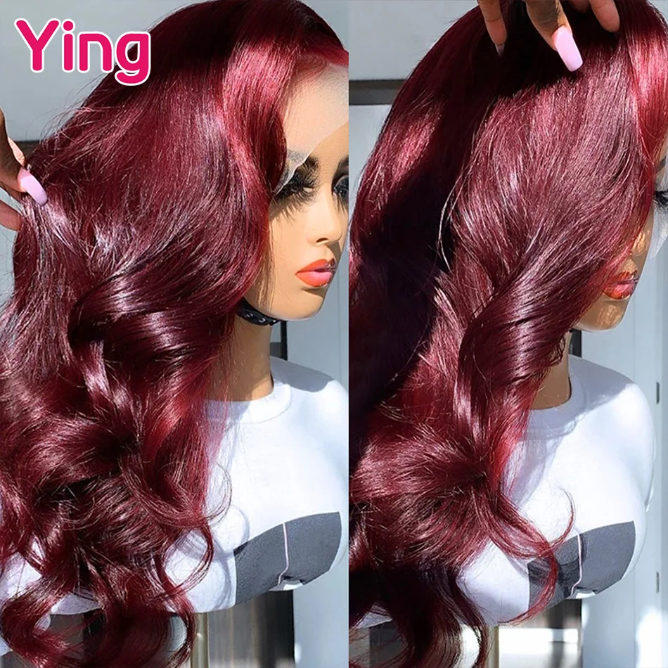 99J Burgundy Colord 13x4 Transparent Lace Body Wave Lace Front Wigs For Women Brazilian Remy 13x6 Lace Frontal Human Hair Wigs