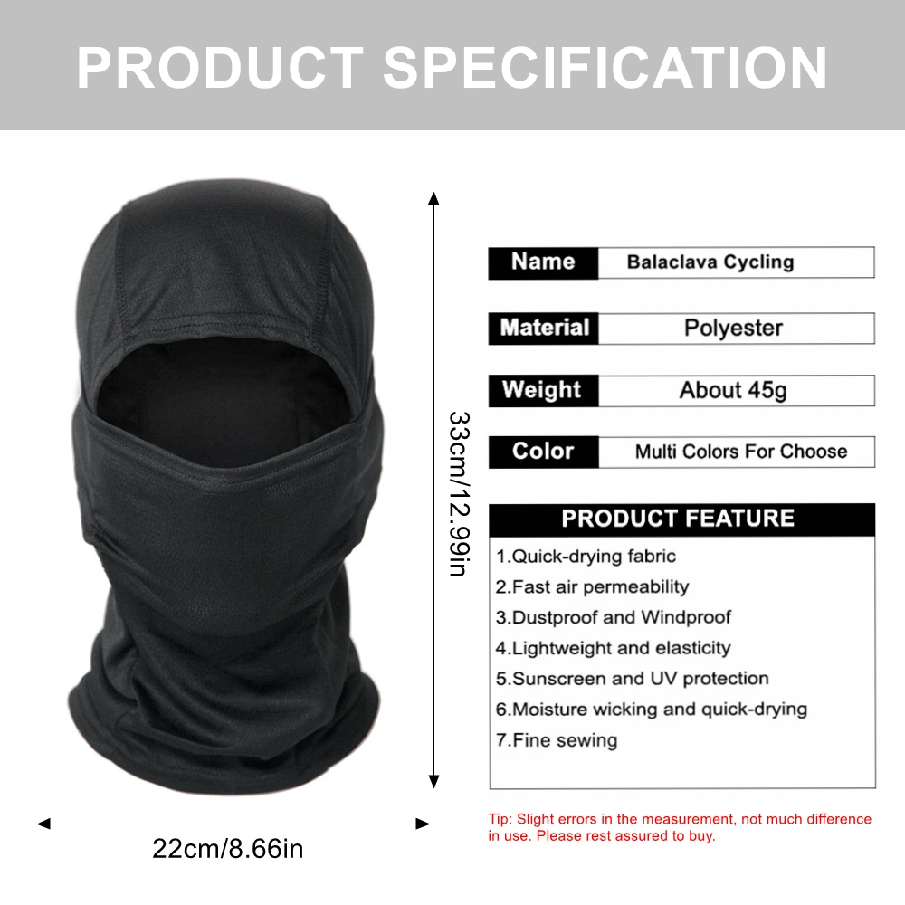 20 Color Tactical Balaclava Skiing Bandana Full Face Neck Scarf Head Outdoor Hunting Hiking Army Military Bike Cycling Scarf images - 6