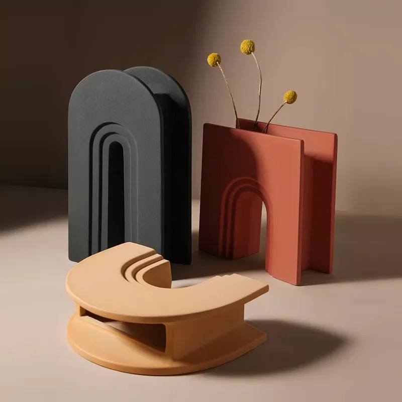 

NEW Morandi Ceramic Vase Nordic Arched Pot Modern Art Living Room Decor Creative Home Decor Salon Accessories