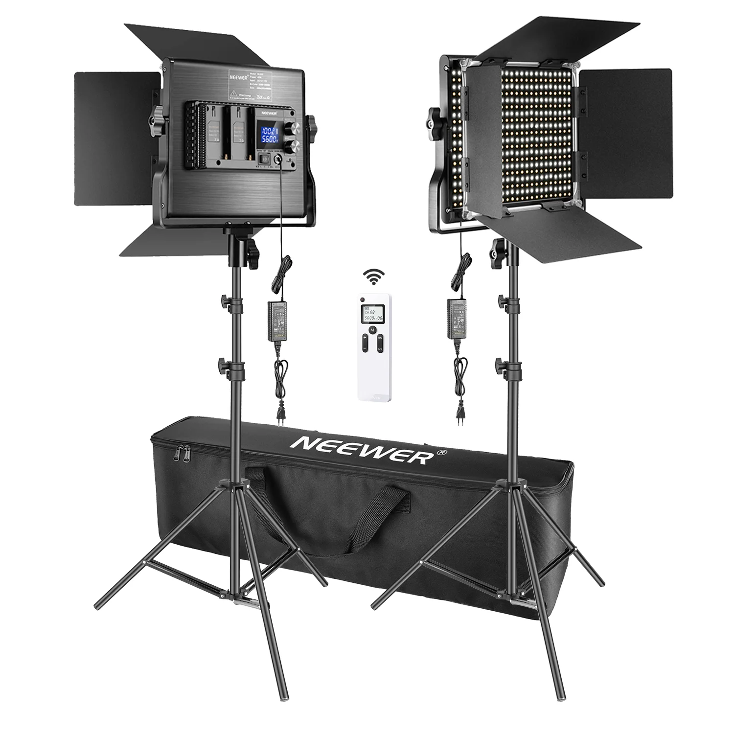 

Neewer 2set 660pcs photo studio light CRI96 photography LED Video Light Kit Advanced Dimmable with 2.4G Wireless Remote youtube