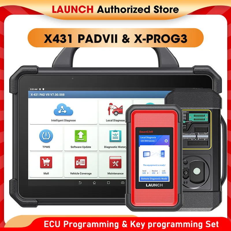 

LAUNCH X431 PAD7 & X-PROG3 автомобильный диагностический программирующий инструмент, программатор всех ключей, потерянный ключ, иммобилайзер PADVII