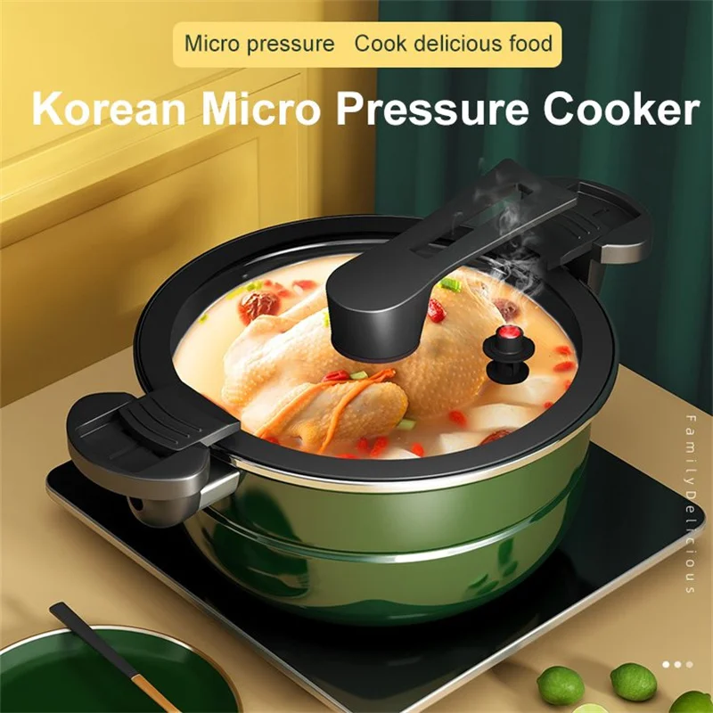 

4.8L Vacuum Micro Pressure Cooker Cookware Soup Meats Non-Stick Pot Gas Stove/open Fire Pressure Cooker Stew Pot Kitchen
