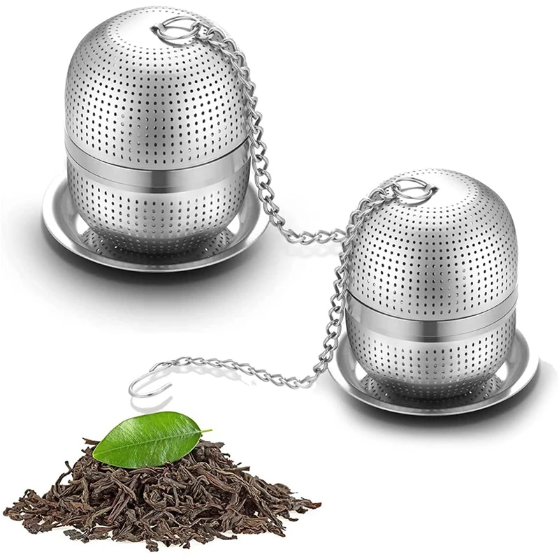 

Tea Ball Infuser, 2 Packs Stainless Steel Tea Strainer, Extra Fine Mesh Tea Infuser Threaded Connection For Brew Tea