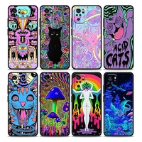 colourful psychedelic trippy art phone case for redmi 10 9 9a 9c 9i k20 k30 k40 plus note 10 11 pro soft silicone