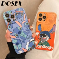 disney cartoon trendy brand cool stitch phone case for iphone 13 pro max cover 12 11 x xr xs 7 8 plus luxury silicone protective