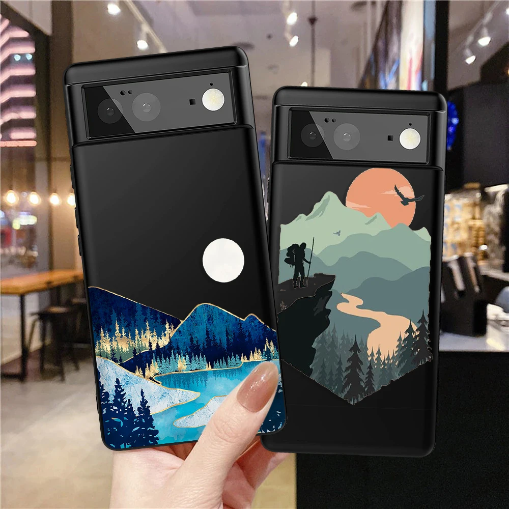 

Painted Mountains and Forests Case for Google Pixel 7a 7Pro 7 6a 6 6Pro 5 5a 5G 4XL 4 2 3XL 2XL 3 3a 3aXL 4a Soft Silicone Coque