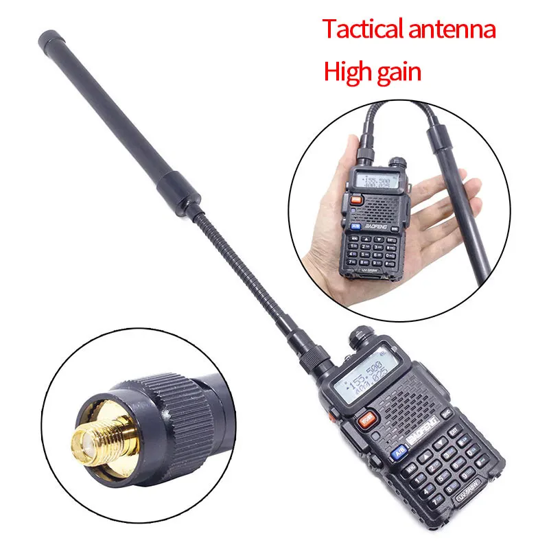 

Тактическая антенна с воротником «гусиная шея» SMA-Female VHF UHF Складная для Baofeng