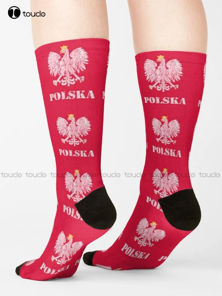 

Vintage Poland Polish Flag - Polish Eagle Socks Hiking Socks Women Streetwear Personalized Custom Unisex Adult Teen Youth Socks