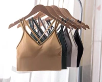 womens cotton underwear tube tops sexy solid color top fashion push up bra sports tank female hollow comfort crop top