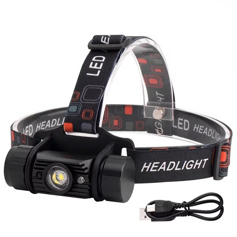 

18650 Battery IR Sensor Headlight Portable Mini Headlamp USB Rechargeable Lantern Outdoor Camping Flashlight Highpower Ledlights