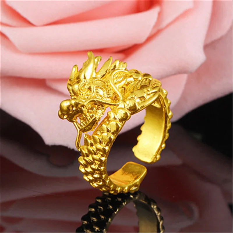 Кольцо с драконом для мужчин обручальное кольцо покрытием из 18-каратного золота