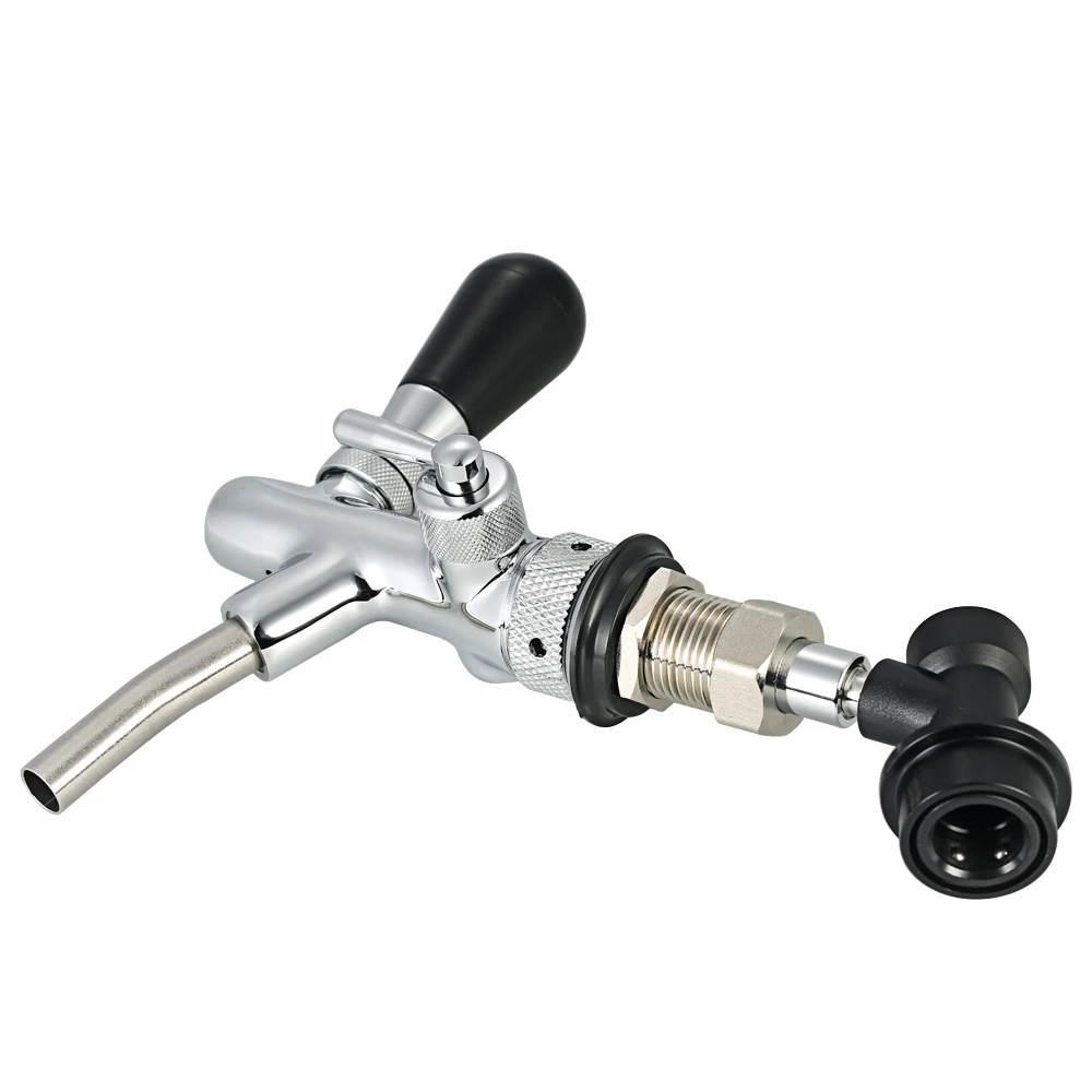 

Beer Tap Adjustable Flows Chrome Draft Beer Tap Home G5/8 Shank Long Stem Brew Beer Keg Taps with Ball Lock Disconnect
