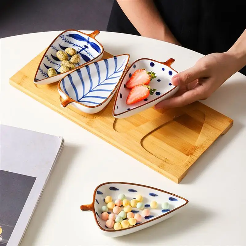 

1 Set of Ceramic Ketchup Saucer Household Seasoning Saucer Decorative Salad Saucer
