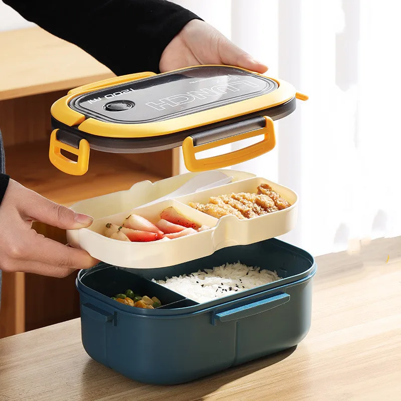 

1200ml Portable Lunch Box Compartment Fruit Food Box Microwave Lunch Box with Fork and Spoon Picnic Fresh Box