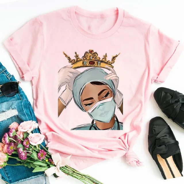 

Women's Nurse Queen Graphic T-shirts 90s Girl Summer Fashion Ullzang Harajuku Ture Hero Cropped Short Sleeve T Shirt ,Drop Ship