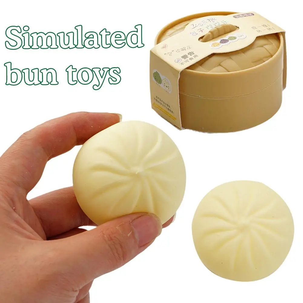 

1pcs New Style Simulated Food Play Breakfast Venting Kneading Bun Hamburger Toy Venting Ball Music Decompression Steamed To C7O1