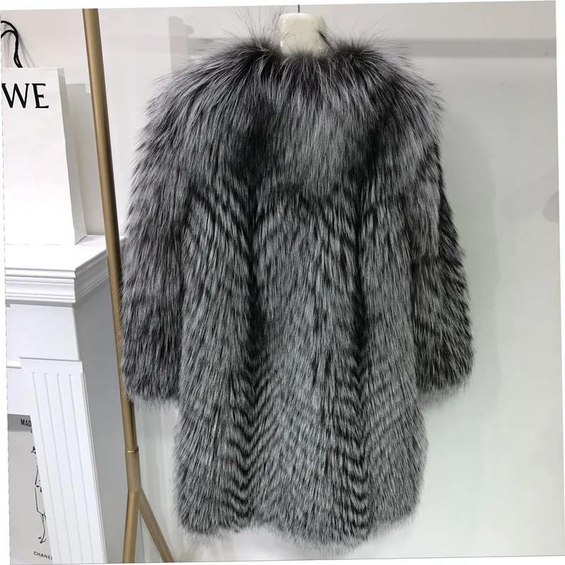 Женское зимнее пальто длинная Роскошная Одежда куртка из натурального пушистого