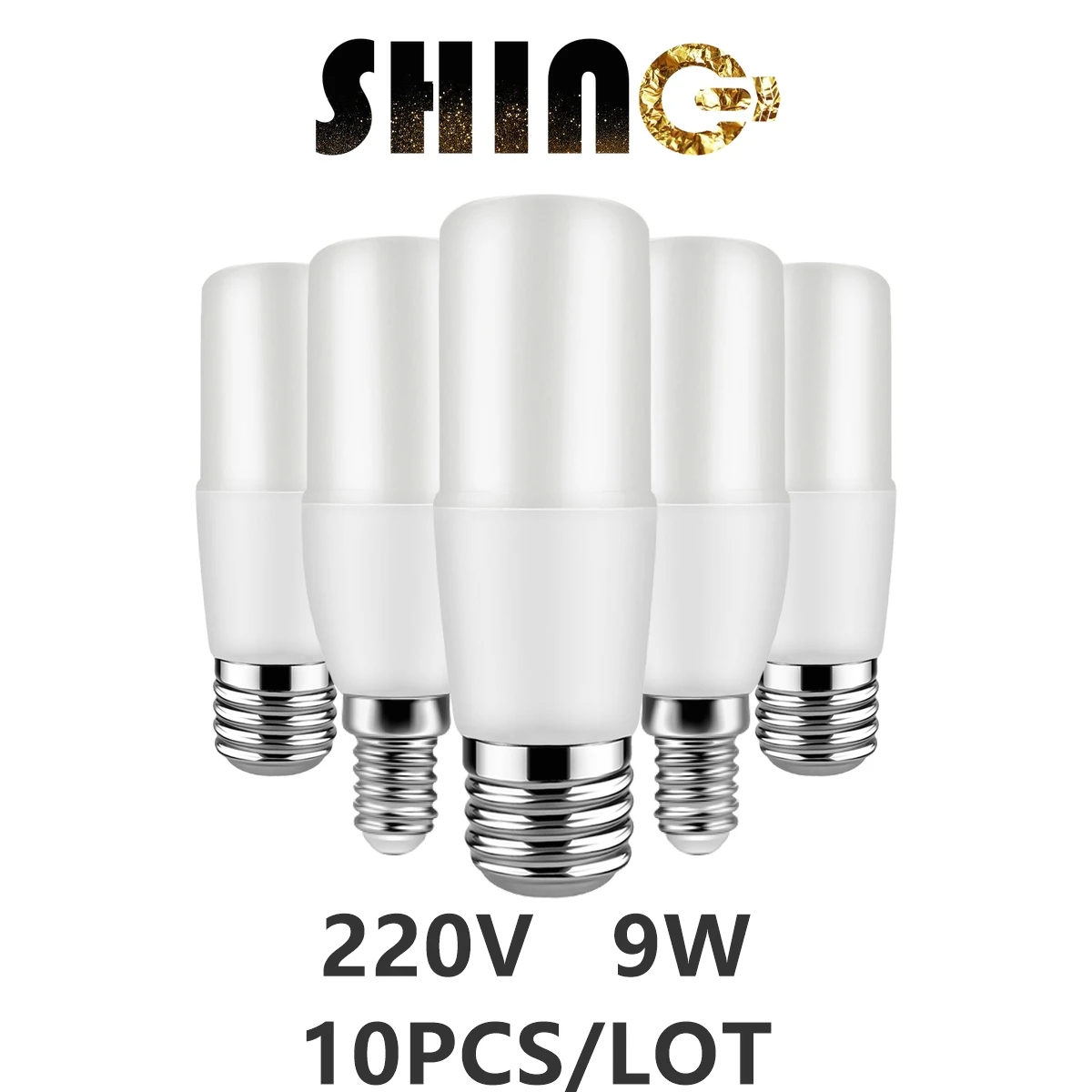10pcs LED Cylindrical lights Bulb T37 9w AC220V E27 E14 Super Bright 3000K 4000K 6000K Lamp For Home Bedroom Office Decoration