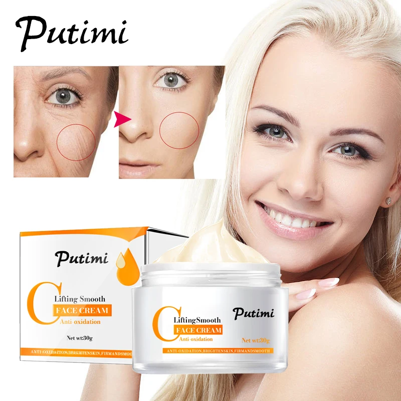 

PUTIMI Smooth Face Cream Nourishing Serum Skin Care Whitening Moisturizing Anti Wrinkle Firming Lifting Face Cream Day Cream