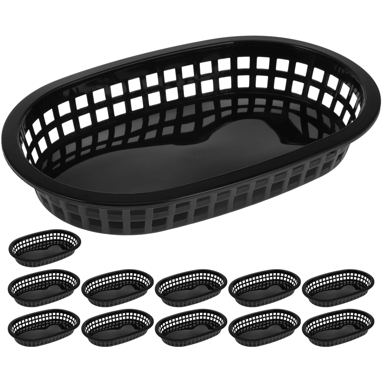 

12 Pcs Vegetable Tray French Fries Hamburger Basket Fruit Plates Plastic Dessert Trays Baskets Counter Food Store Dishes