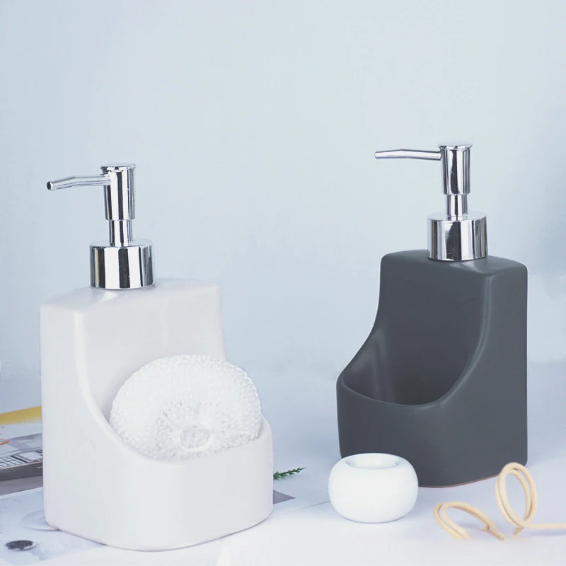 

Bathroom Ceramic Hand Sanitizer Bottle 300Ml New Press Shampoo Water Bottle Press Bottle Bathroom Dual-Use Lotion Bottle