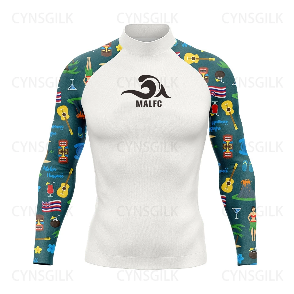 Мужская одежда для серфинга MALFC купальник Rashguard UPF 50 футболка с длинным рукавом