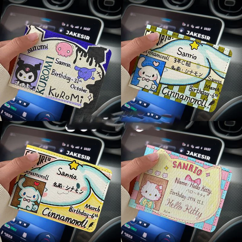 

Hello Kitty Driver's License Protective Cover Kuromi Kawaii Sanrio Cartoon Driver's License Document Set Girls Christmas Gifts
