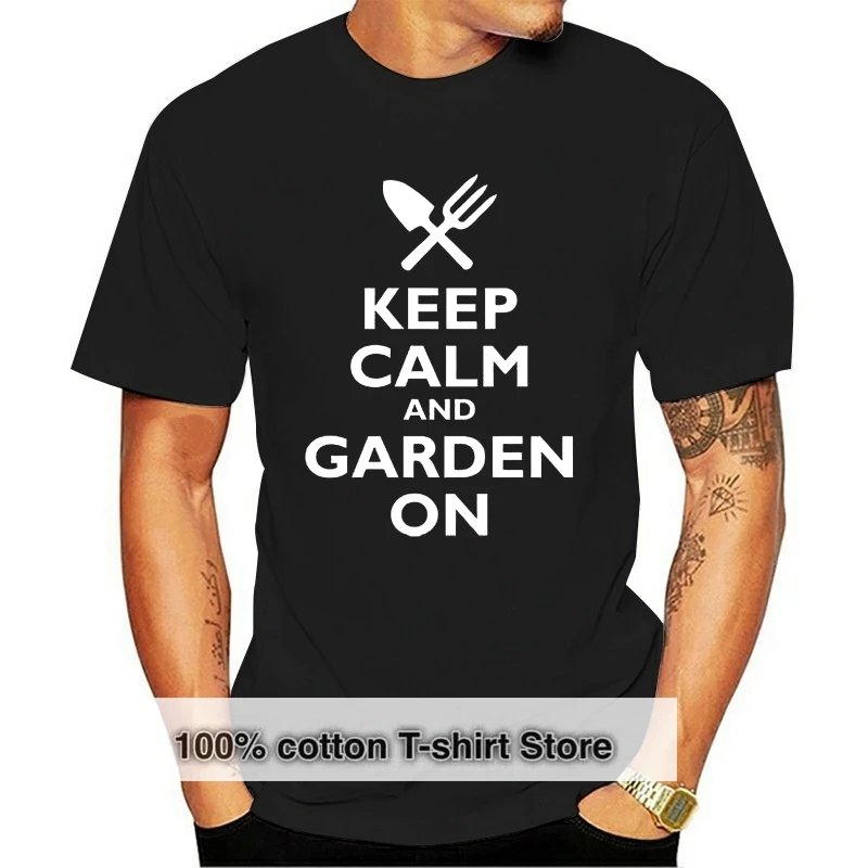 

Мужская футболка с принтом «Keep Calm And Garden On», 10 цветов