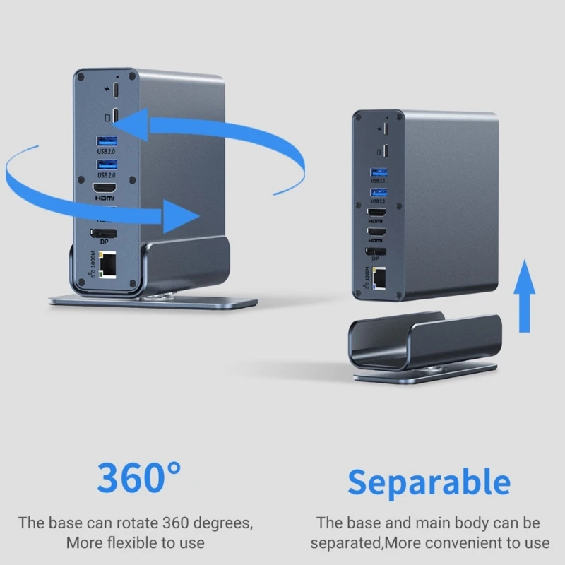 SS8S Подключение ноутбука Многопортовая док-станция USB C 16 в 1 с питанием HDTV