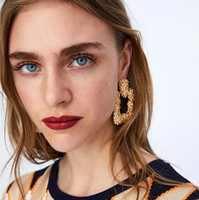 

2020 new fashion manifesto Earrings big metal geometric for women pendants earrings drop Bohemian