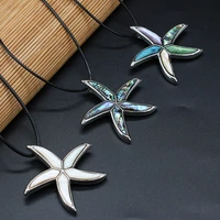 new style natural shell necklace starfish shaped brooch pendant charms for elegant women love romantic gift
