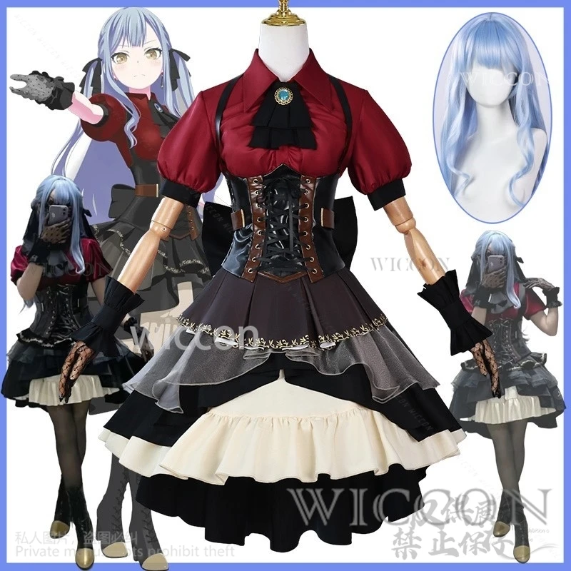 Аниме BanG Dream Sakiko Togawa Косплей Костюм Лолита Готическое Платье Парики Для Хэллоуина