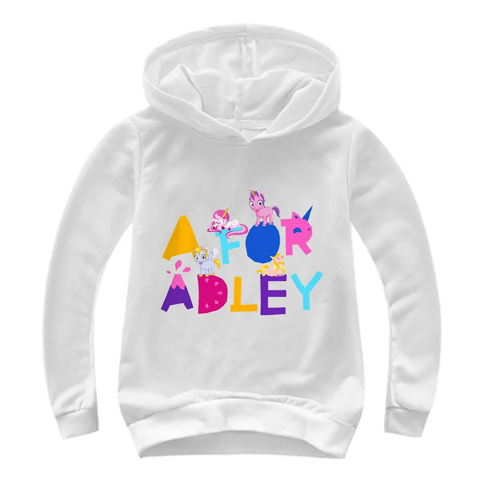 

Модные толстовки A для Adley, свитшот для девочек и мальчиков, с длинным рукавом, летняя тонкая детская толстовка с принтом Adley, с мультяшным при...