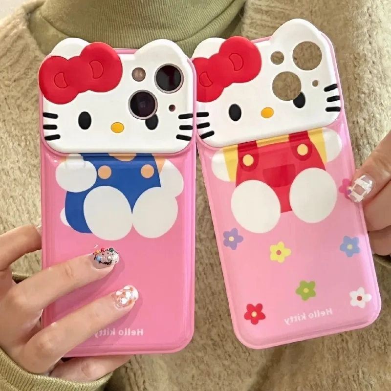 

Sanrio мультфильм милый трехмерный Hellokitty телефон чехол для Iphone 14 13 12 11 Pro Max ударопрочный чехол для девочек