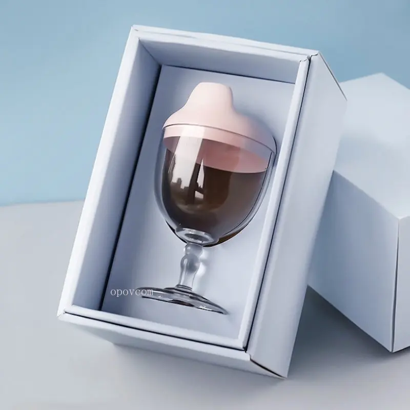 Creative Wine Glass Shaped Milk Juice Feeding Goblet Duckbil