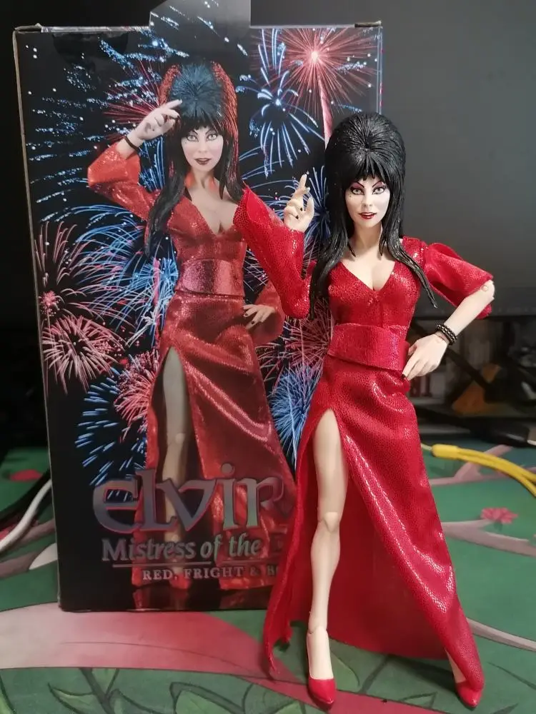 

Original Neca Figure Elvira Action Figure Clothed Real Clothes 8inch Model Toys Joint Movable Doll Bookshelf Ornament Gift