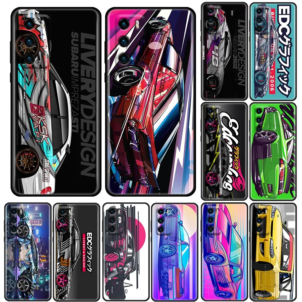 

Funda Case For HUAWEI P50 P40 P30 P20 P10 P9 P8 Plus MATE 30 20 20X 10 9 8 Pro Lite Case Capa Tokyo JDM Street Drift Sports Car