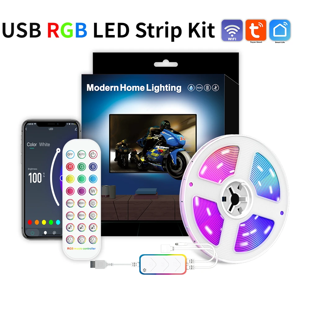 

Светодиодная лента с USB, 2/3/4/5 м, 5 в пост. Тока