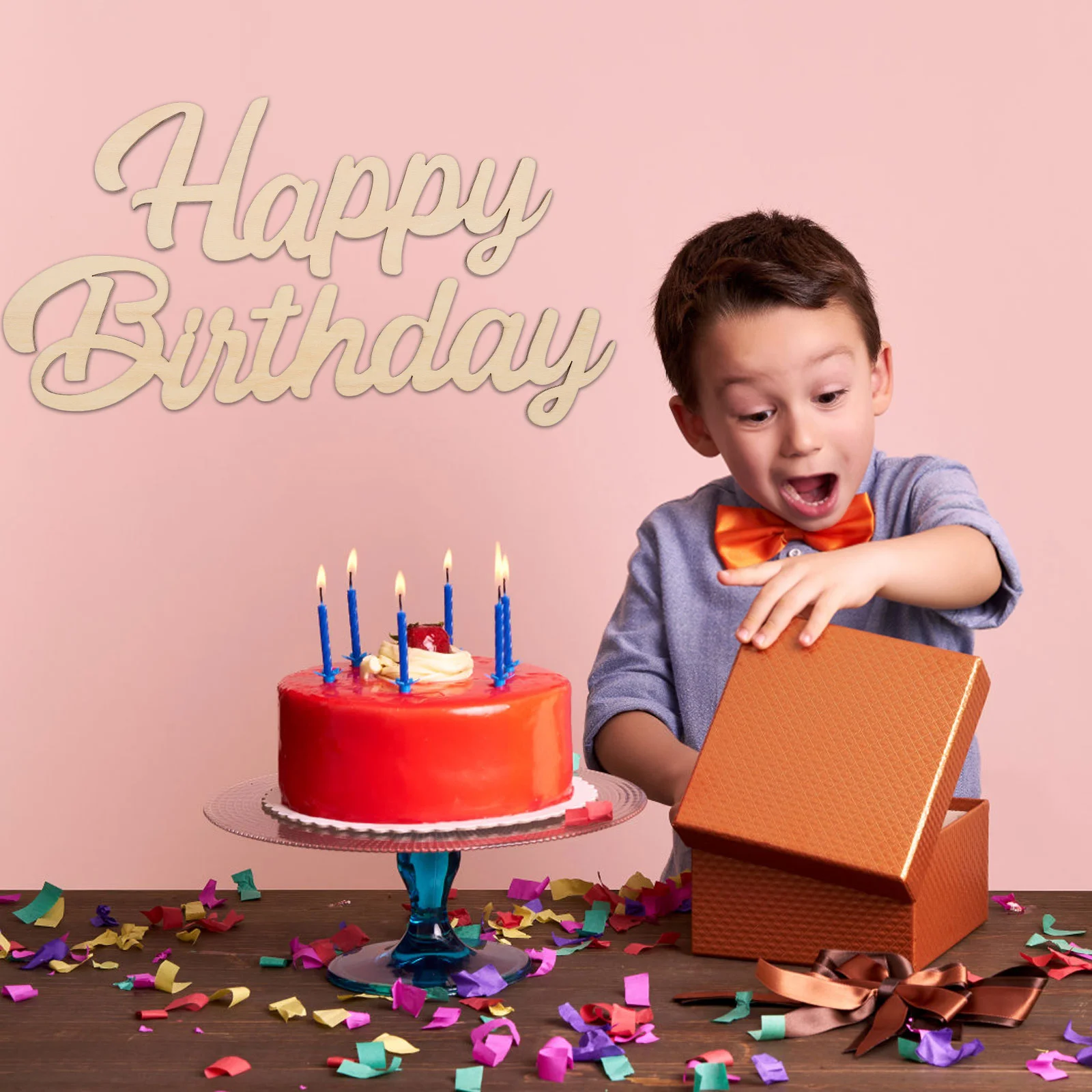 

1 Set Happy Birthday Wooden Plaque Decor Wall Happy Birthday Hanging Sign