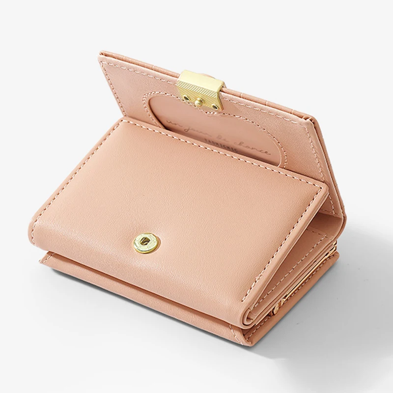 Клатч женский компактный с застежкой кошелек для мелочи из искусственной кожи -