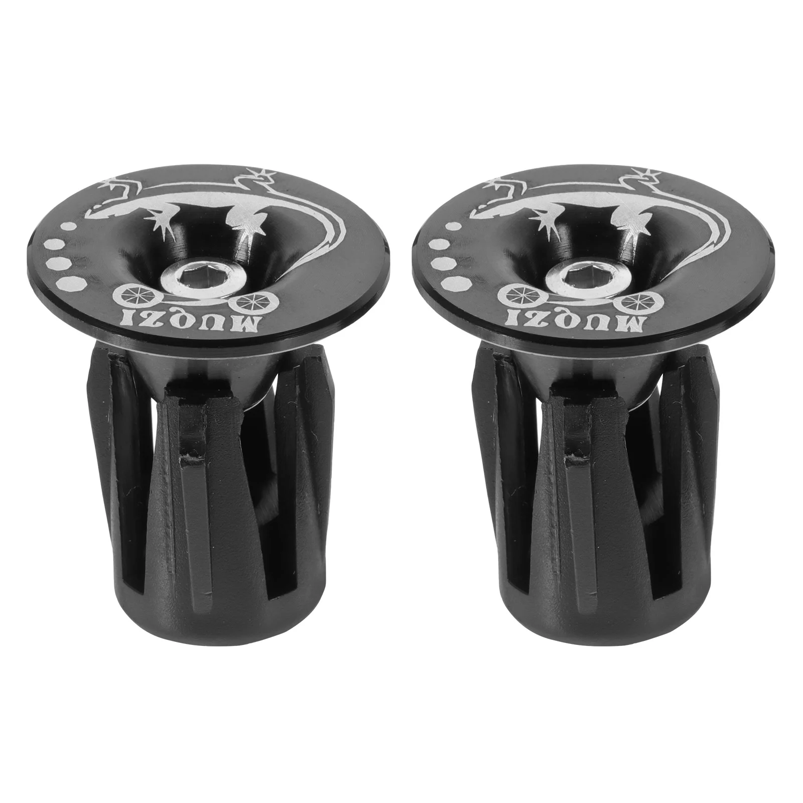 

2 Pcs Bicycle Block Bike Accessories Handlebar End Plug Mountain 2.5X3CM Road Plugs Cycling Black Aluminum Alloy