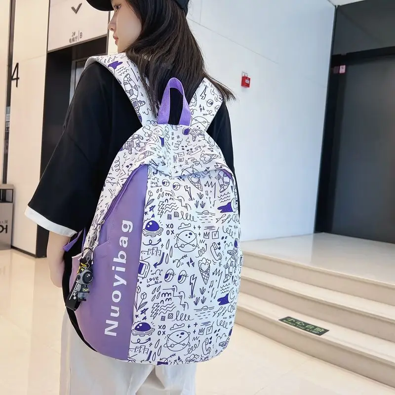 

Qyahlybz boy's school bag female ins small 2023 backpack junior high school college students large capacity backpack