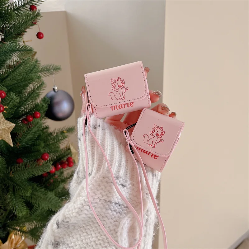 

Cute Cartoon Pink Cat Leather Bluetooth Headset Cover for Airpods 1 2 3 Pro Silicone Airpods Case