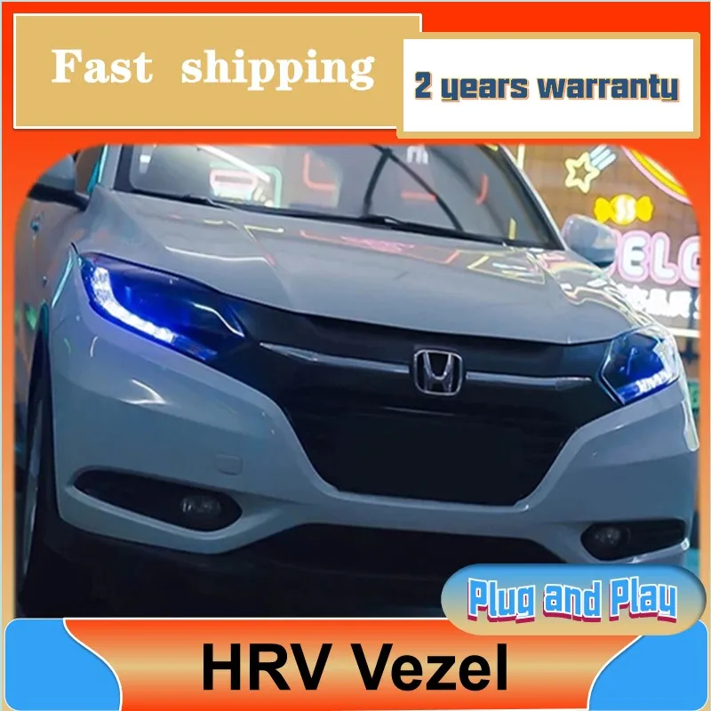 Стайлинг автомобиля для Honda HRV Головной фонарь светильник 2015-2019 Vezel фара DRL сигнал