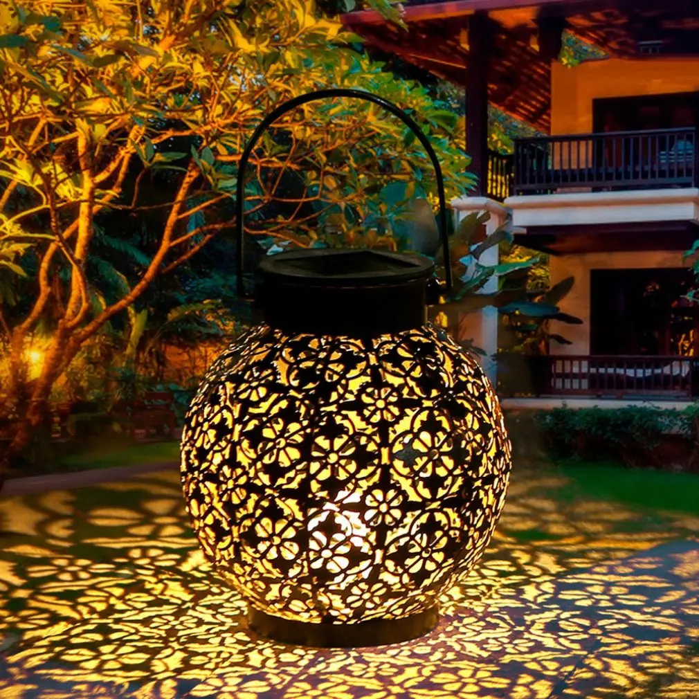 

LED Waterproof solar Lamp Outdoor solar Metal Hollow garden light Dancing Flicker Flame Light Landscape Yard Decoration