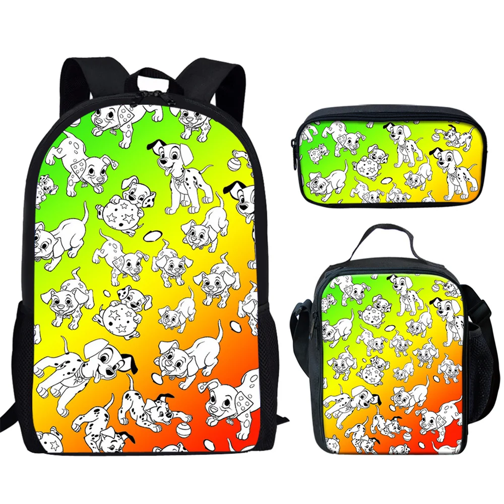 Комплект из рюкзака и сумки для начальной школы с градиентом и принтом Далматинских собак