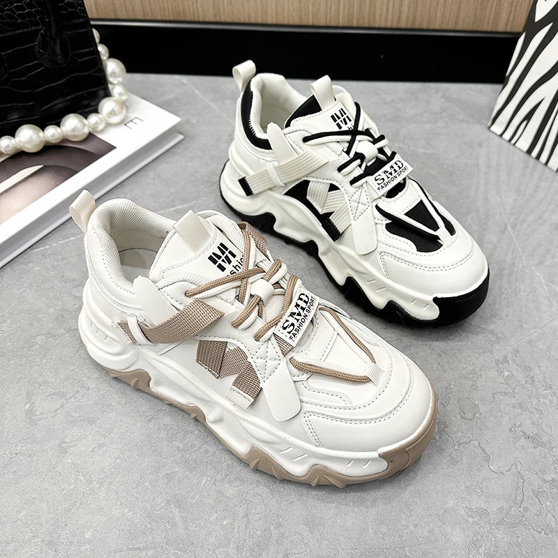 

Women's shoes 2023 spring and autumn thick bottom heightening sports shoes women's comfortable breathable casual running shoes