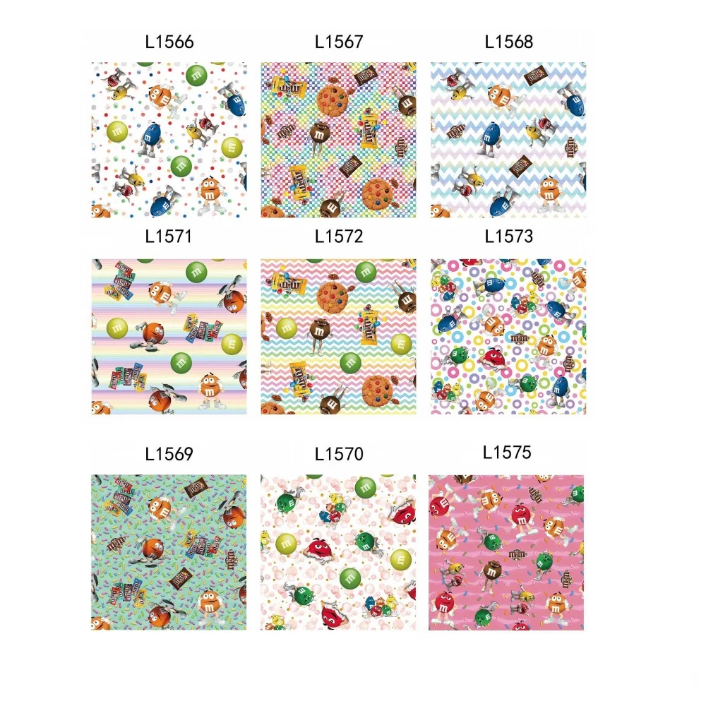 

Рулон искусственной кожи конфетного цвета с мультяшным принтом 30x136 см для самостоятельного изготовления бантов ручной работы